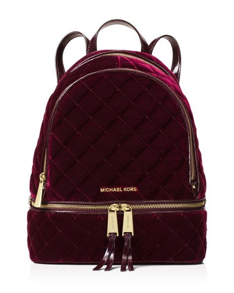 michael kors rhea velvet burgundy|Rhea velvet backpack Michael Kors Burgundy in Velvet .